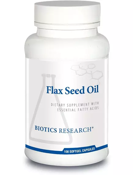 BIOTICS RESEARCH FLAX SEED OIL / ЛЛЯНА ОЛІЯ ОРГАНІК ХОЛОДНОГО ВІДЖИМУ 100 КАПСУЛ від магазину біодобавок nutrido.shop