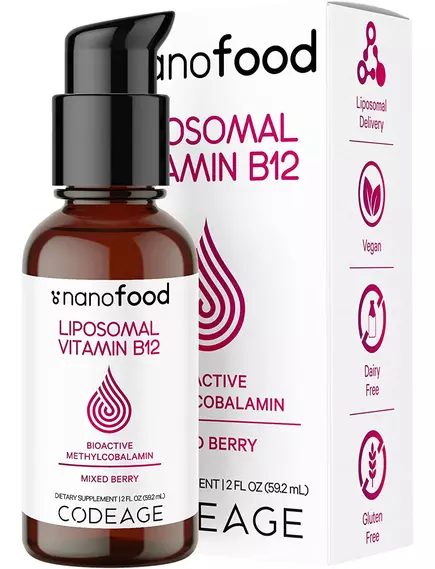 CODEAGE LIPOSOMAL VITAMIN B12 / ВІТАМІН Б12 / МЕТИЛКОБАЛАМІН РІДКИЙ ЛІПОСОМАЛЬНИЙ 59,2 МЛ від магазину біодобавок nutrido.shop