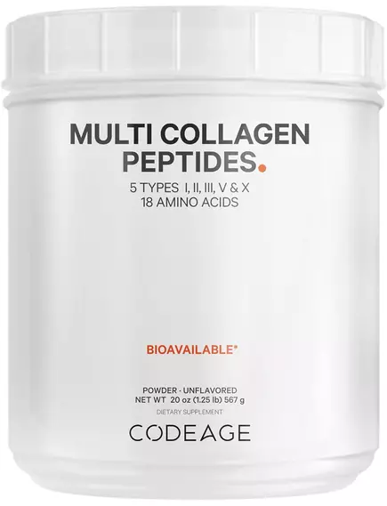 CodeAge Hydrolyzed Multi Collagen Peptides / Пептиды коллагена 5 типов + 18 аминокислот 567 г в магазине биодобавок nutrido.shop