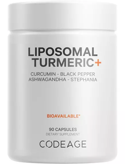 CODEAGE LIPOSOMAL TURMERIC CURCUMIN / ЛІПОСОМАЛЬНИЙ ФЕРМЕНТОВАНИЙ КУРКУМІН 90 КАПСУЛ від магазину біодобавок nutrido.shop