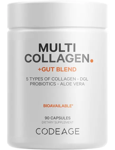 CodeAge Multi Collagen Gut Blend / Колаген 5 типів із пробіотиками 90 капсул від магазину біодобавок nutrido.shop