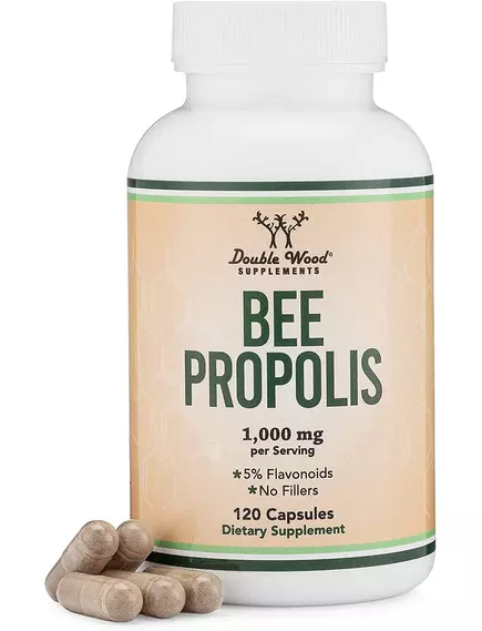 DOUBLE WOOD BEE PROPOLIS / БДЖОЛИНИЙ ПРОПОЛІС 500 МГ 120 КАПСУЛ від магазину біодобавок nutrido.shop