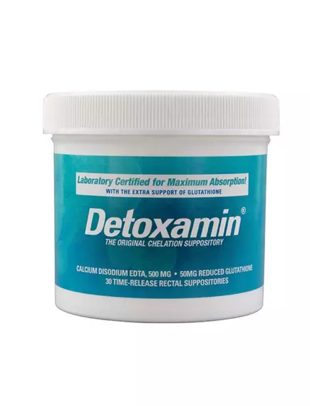 DETOXAMIN EDTA GLUTATHIONE SUPPORT 500 MG / ДЕТОКСАМІН СУПОЗИТОРІЇ ЕДТА З ГЛУТАТІОНОМ 30 ШТ. від магазину біодобавок nutrido.shop