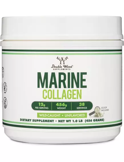 Double Wood Marine Collagen Powder / Морський колаген (із дикої білої риби) 456 г від магазину біодобавок nutrido.shop