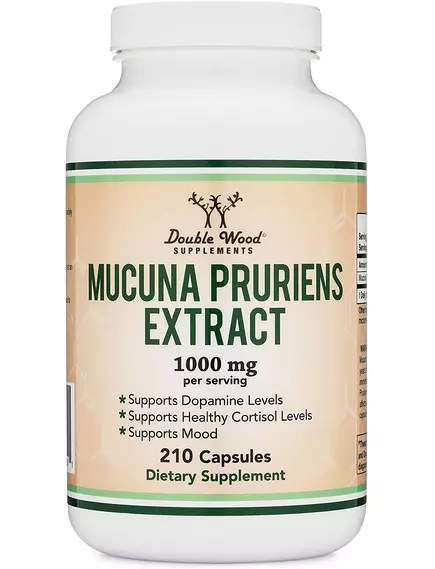 DOUBLE WOOD MUCUNA PRURIENS EXTRACT / МУКУНА 1000 МГ 210 КАПС від магазину біодобавок nutrido.shop