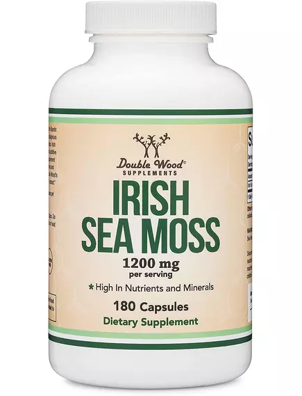 DOUBLE WOOD IRISH MOSS EXTRACT / ІРЛАНДСЬКИЙ МОХ ДЛЯ ЗДОРОВ'Я ОРГАНІВ ДИХАННЯ 180 КАПСУЛ від магазину біодобавок nutrido.shop