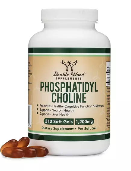 DOUBLE WOOD PHOSPHATIDYLCHOLINE / ФОСФАТИДИЛХОЛІН ПІДТРИМКА ПАМ'ЯТІ ТА УВАГИ 210 КАПСУЛ від магазину біодобавок nutrido.shop