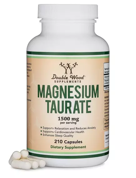 DOUBLE WOOD MAGNESIUM TAURATE / МАГНІЙ ТАУРАТ 210 КАПСУЛ від магазину біодобавок nutrido.shop