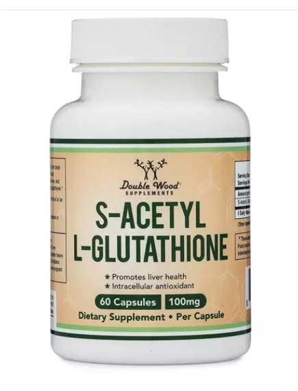 DOUBLE WOOD S-ACETYL L-GLUTATHIONE / S-АЦЕТИЛ L-ГЛУТАТІОН ПІДТРИМКА ЗДОРОВОЇ ФУНКЦІЇ ПЕЧІНКИ 60 КАПСУЛ від магазину біодобавок nutrido.shop