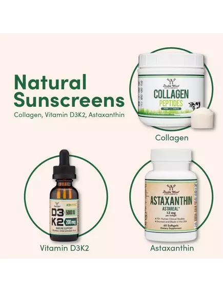 Double Wood Natural Sunscreens / Набір щоденних добавок для захисту від сонця 3 шт. від магазину біодобавок nutrido.shop