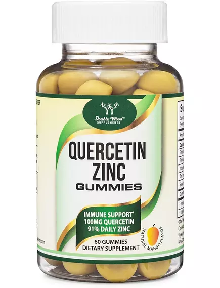 Double Wood Quercetin + Zinc / Кверцетин + цинк 60 жувальних цукерок від магазину біодобавок nutrido.shop