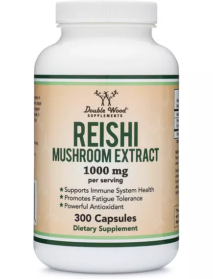 DOUBLE WOOD REISHI MUSHROOM EXTRACT / ЕКСТРАКТ ГРИБА РЕЙШІ 500 МГ 300 КАПСУЛ від магазину біодобавок nutrido.shop