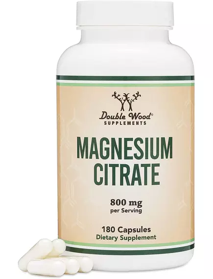 DOUBLE WOOD MAGNESIUM CITRATE / МАГНІЙ ЦИТРАТ 400 МГ 180 КАПСУЛ від магазину біодобавок nutrido.shop