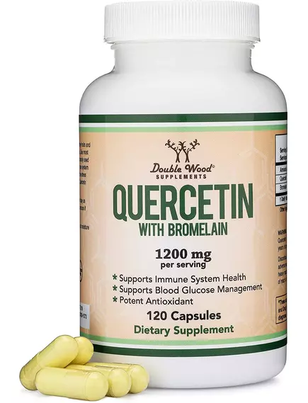 DOUBLE WOOD QUERCETIN 1000 MG WITH BROMELAIN 200 MG / КВЕРЦЕТИН З БРОМЕЛАЇНОМ 120 КАПСУЛ від магазину біодобавок nutrido.shop