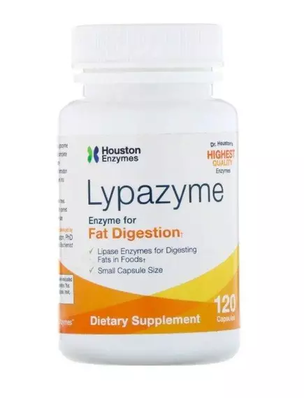 HOUSTON ENZYMES LYPAZYME / ЛІПАЗИМ ЕНЗИМИ 120 КАПСУЛ від магазину біодобавок nutrido.shop