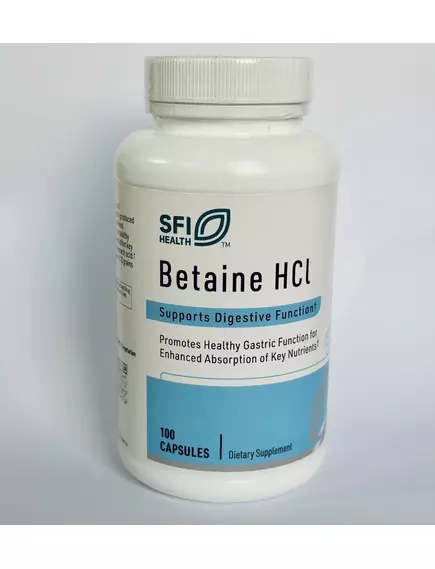 KLAIRE BETAINE HCL / БЕТАЇН HCL СОЛЯНА КИСЛОТА 100 КАПСУЛ від магазину біодобавок nutrido.shop