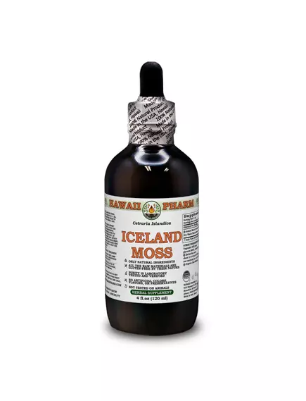 HAWAII PHARM ICELAND MOSS ALCOHOL-FREE / ЦЕТРАРІЯ ІСЛАНДСЬКА (ІСЛАНДСЬКИЙ МОХ) БЕЗ СПИРТУ 120 МЛ від магазину біодобавок nutrido.shop