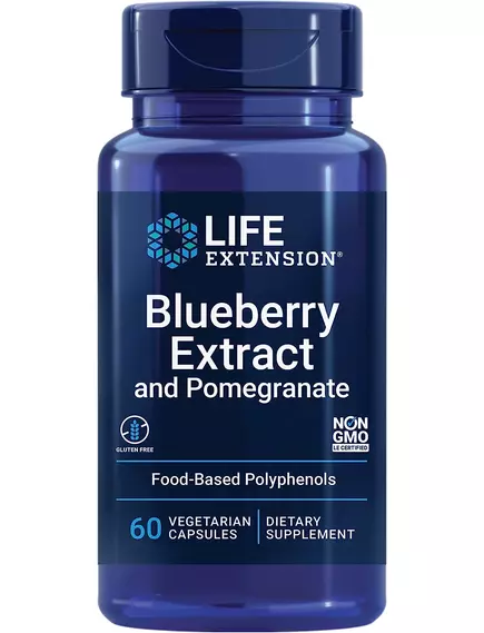 Life Extension Blueberry Extract and Pomegran / Чорниця і гранат антиоксиданти 60 капсул від магазину біодобавок nutrido.shop