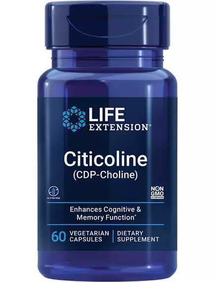 LIFE EXTENSION CITICOLINE (CDP-CHOLINE) / ЦДФ ХОЛІН ЦИТИКОЛІН ПІДТРИМКА ПАМ'ЯТІ ТА КОГНІТИВНИХ ФУНКЦІЙ 60 КАПСУЛ від магазину біодобавок nutrido.shop