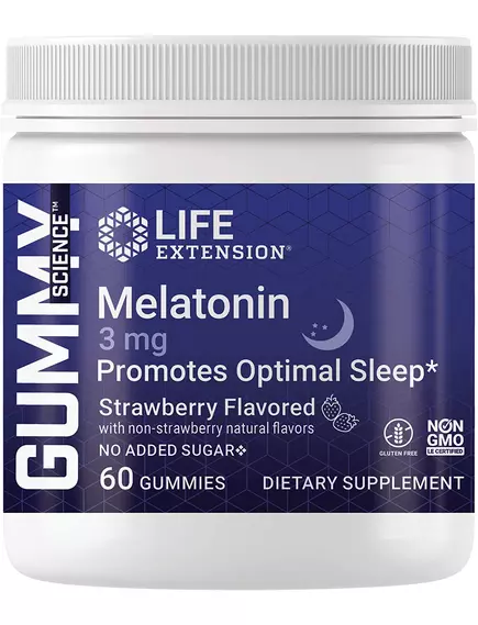 LIFE EXTENSION GUMMY SCIENCE MELATONIN / МЕЛАТОНІН 3 МГ 60 ЖУВАЛЬНИХ ЦУКЕРОК від магазину біодобавок nutrido.shop