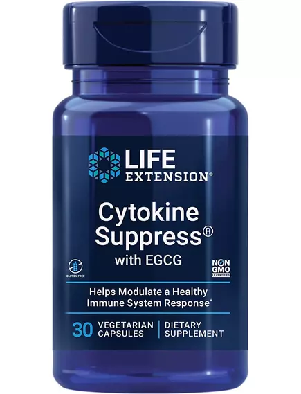 LIFE EXTENSION CYTOKINE SUPPRESS WITH EGCG / ІНГІБІТОР ЦИТОКІНІВ ІЗ ЗЕЛЕНИМ ЧАЄМ 30 КАПСУЛ від магазину біодобавок nutrido.shop