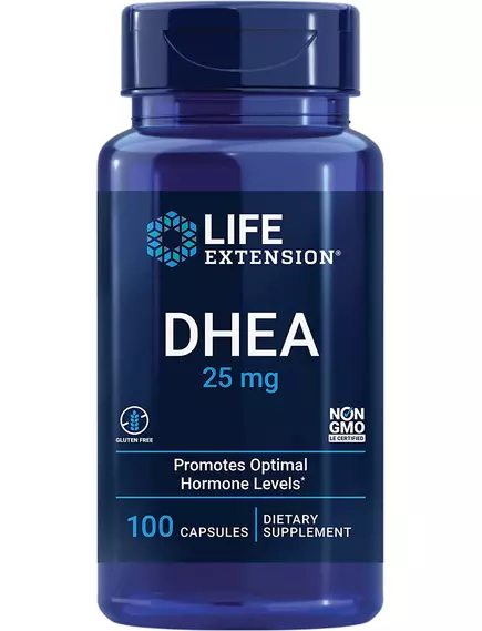 LIFE EXTENSION DHEA / ДГЕА 25 МГ 100 КАПСУЛ від магазину біодобавок nutrido.shop