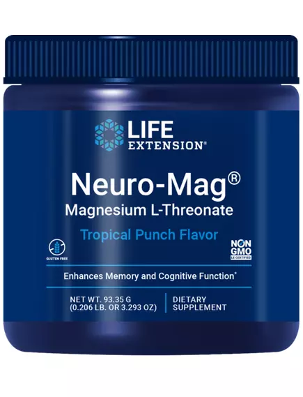 LIFE EXTENSION NEURO-MAG / МАГНІЙ Л ТРЕОНАТ (ТРОПІЧНИЙ ПУНШ) ПОРОШОК 93,35 Г від магазину біодобавок nutrido.shop