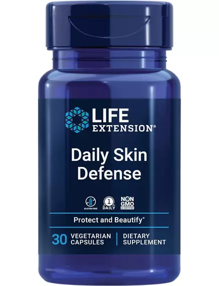 Life Extension Daily Skin Defense / Щоденний захист шкіри 30 капсул від магазину біодобавок nutrido.shop