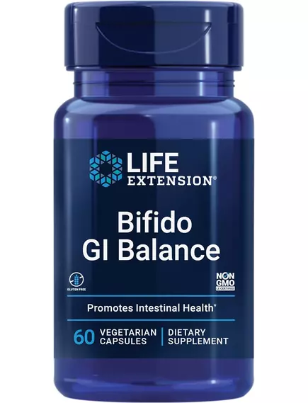 Life Extension Bifido GI Balance / Бифидобактерии Bifidobacterium longum BB536 60 капсул в магазине биодобавок nutrido.shop