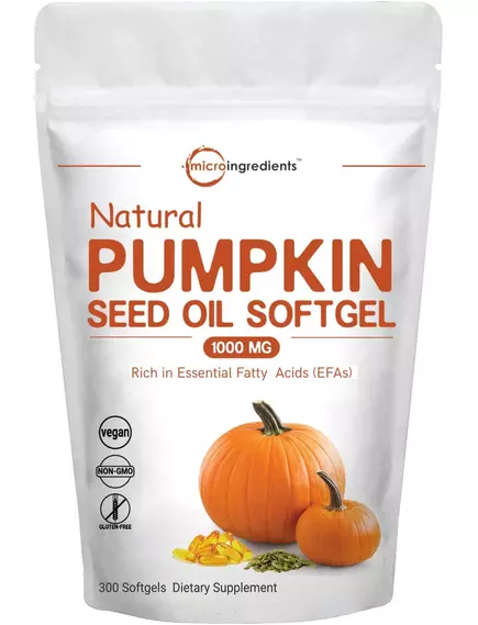 MICROINGREDIENTS PUMPKIN SEEDS OIL 2000MG / МАСЛО СЕМЯН ТЫКВЫ 300 КАПСУЛ від магазину біодобавок nutrido.shop