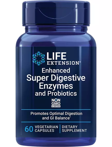 LIFE EXTENSION SUPER DIGESTIVE ENZYMES AND PROBIOTICS / ТРАВНІ ФЕРМЕНТИ ТА ПРОБІОТИКИ 60 КАПСУЛ від магазину біодобавок nutrido.shop