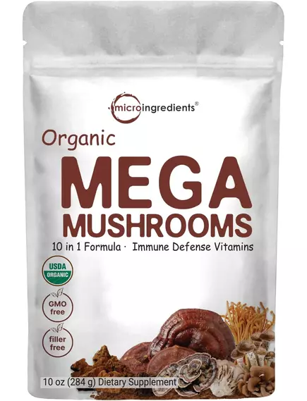 MICROINGREDIENTS MEGA MUSHROOMS / 10 ВИДІВ ГРИБІВ ДЛЯ ПІДВИЩЕННЯ ІМУНІТЕТУ 284 ГР від магазину біодобавок nutrido.shop