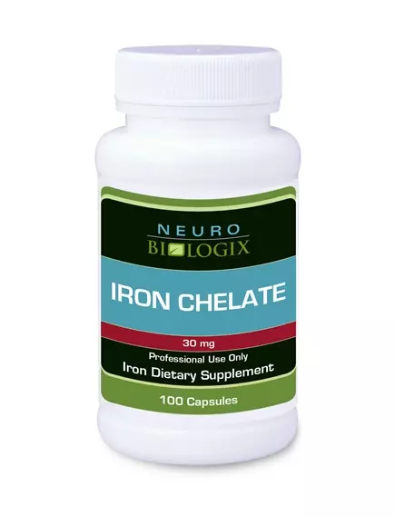 NEUROBIOLOGIX IRON CHELATE / ХЕЛАТНЕ ЗАЛІЗО 30 МГ 100 КАПСУЛ від магазину біодобавок nutrido.shop