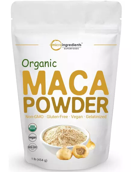 MICROINGREDIENTS ORGANIC MACA POWDER / ОРГАНІЧНИЙ ПОРОШОК МАКИ 454 ГРАМІВ від магазину біодобавок nutrido.shop