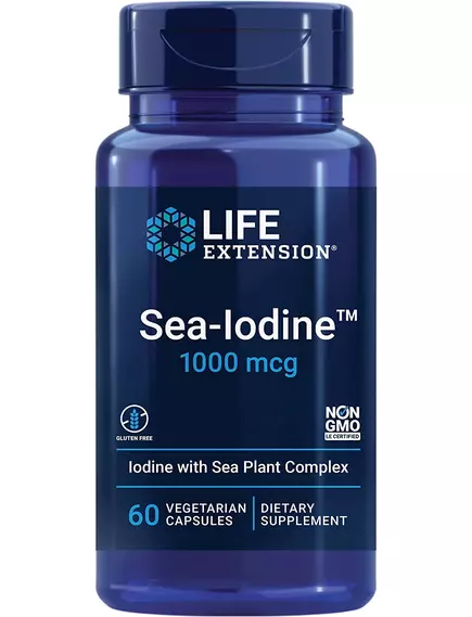 LIFE EXTENSION SEA-IODINE / МОРСЬКИЙ ЙОД 1000 МКГ 60 КАПСУЛ від магазину біодобавок nutrido.shop