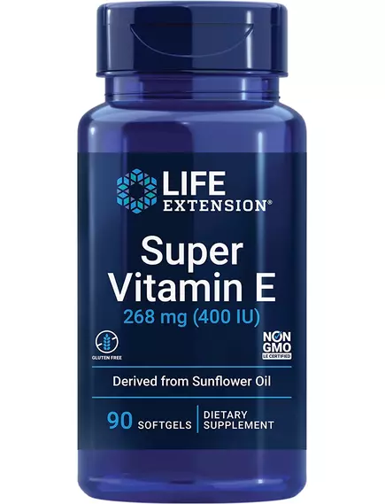 Life Extension Super Vitamin E / Супер вітамін Е 268 мг (400 МО) 90 капсул в магазине биодобавок nutrido.shop