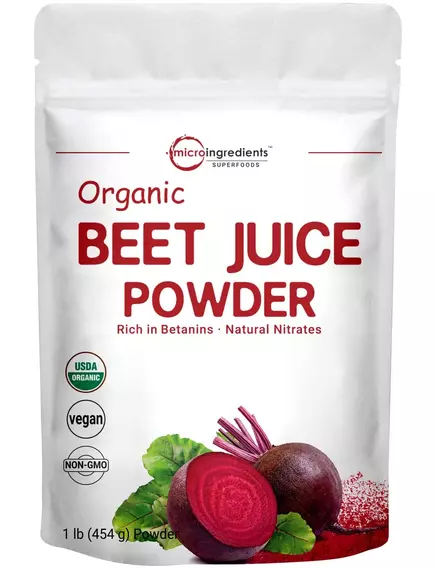 MICROINGREDIENTS ORGANIC BEET JUICE / КОРІНЬ БУРЯКА ОРГАНІК ПОРОШОК 454 Г від магазину біодобавок nutrido.shop