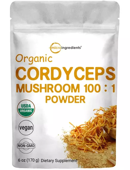 MICROINGREDIENTS ORGANIC CORDYCEPS MUSHROOML / КОРДІЦЕПС ОРГАНІК 170 Г від магазину біодобавок nutrido.shop