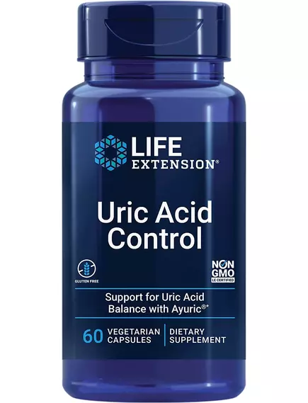 LIFE EXTENSION URIC ACID CONTROL / КОНТРОЛЬ ЗДОРОВОГО РІВНЯ СЕЧОВОЇ КИСЛОТИ 60 КАПСУЛ від магазину біодобавок nutrido.shop