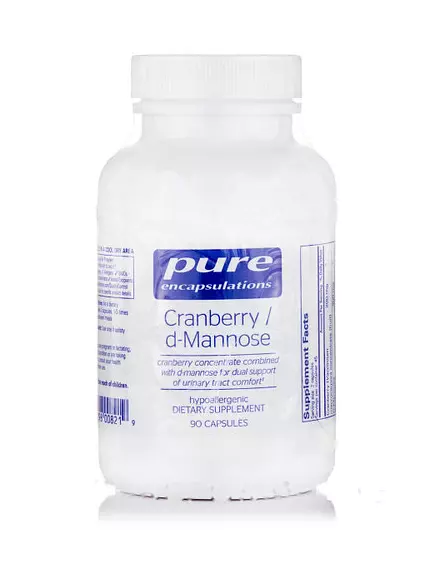 PURE ENCAPSULATIONS CRANBERRY/D-MANNOSE / КЛЮКВА ТА D-МАННОЗА ДЛЯ ЗДОРОВ'Я СЕЧОВИВІДНИХ ШЛЯХІВ 90 КАПСУЛ від магазину біодобавок nutrido.shop