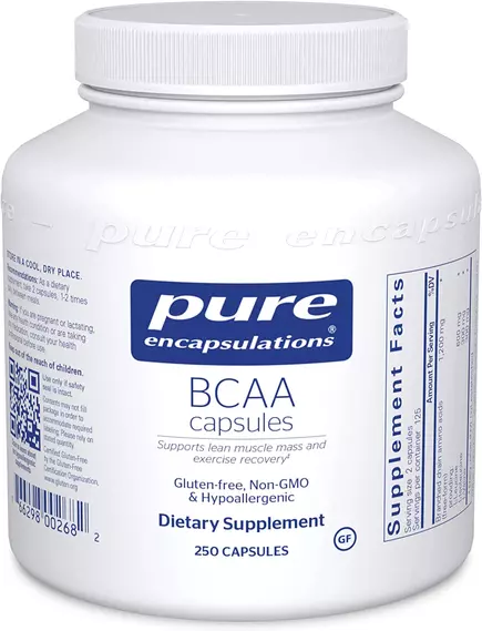 PURE ENCAPSULATIONS BCAA / АМІНОКИСЛОТИ З РОЗГАЛУЖЕНИМИ ЛАНЦЮГАМИ 250 КАПСУЛ від магазину біодобавок nutrido.shop