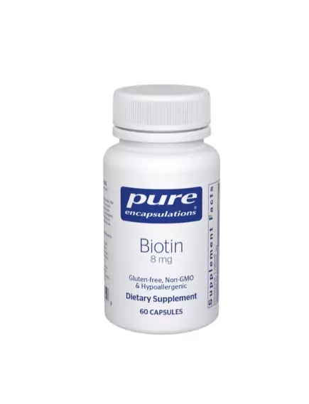 PURE ENCAPSULATIONS BIOTIN / БІОТИН 8 МГ 60 КАПСУЛ від магазину біодобавок nutrido.shop