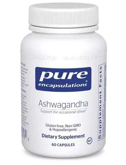 PURE ENCAPSULATIONS ASHWAGANDHA / АШВАГАНДА АДАПТОГЕН 60 КАПСУЛ від магазину біодобавок nutrido.shop