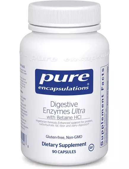 PURE DIGESTIVE ENZYMES ULTRA WITH BETAINE HCL / ТРАВНІ ЕНЗИМИ ULTRA З БЕТАЇН HCL 90 КАПС від магазину біодобавок nutrido.shop