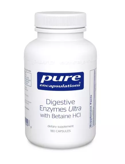 PURE DIGESTIVE ENZYMES ULTRA WITH BETAINE HCL / ТРАВНІ ЕНЗИМИ ULTRA З БЕТАЇН HCL 180 КАПС від магазину біодобавок nutrido.shop