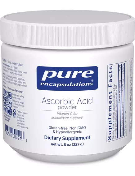 PURE ENCAPSULATIONS ASCORBIC ACID / ВІТАМІН C ПОРОШОК 227 Г від магазину біодобавок nutrido.shop