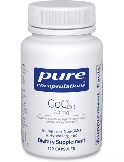 PURE ENCAPSULATIONS COQ10 / КОЕНЗИМ Q10 60 МГ 120 КАПСУЛ від магазину біодобавок nutrido.shop