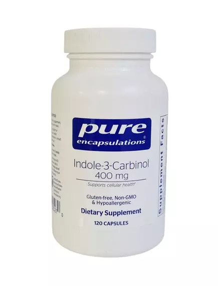 PURE ENCAPSULATIONS INDOLE-3-CARBINOL / ІНДОЛ-3-КАРБІНОЛ 400 МГ 120 КАПСУЛ від магазину біодобавок nutrido.shop