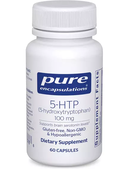 PURE ENCAPSULATIONS 5-HTP HYDROXYTRYPTOPHAN / 5-ГІДРОКСИТРИПТОФАН 100 МГ 60 КАПСУЛ від магазину біодобавок nutrido.shop