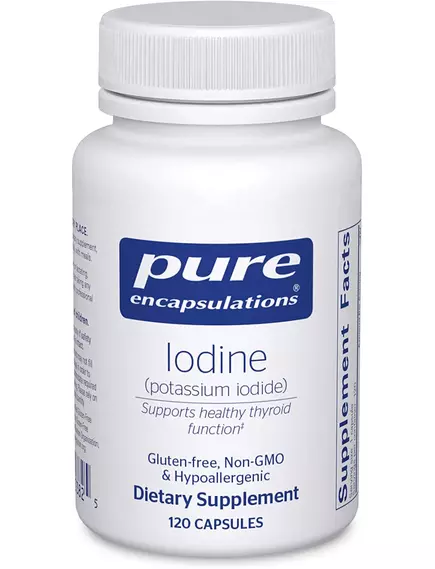 PURE ENCAPSULATIONS IODINE (POTASSIUM IODIDE) / ЙОД КАЛІЙ ЙОДИД 225 МКГ 120 КАПСУЛ від магазину біодобавок nutrido.shop